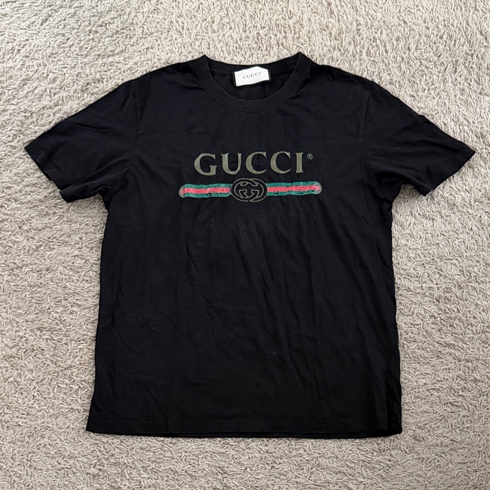 Gucci Black Tee with Iconic Logo